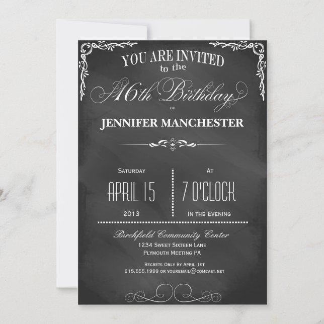 Sweet 16th Trendy Birthday Party Invitation (Front)