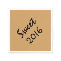 Sweet 2016 Paper Napkins by RoseWrites