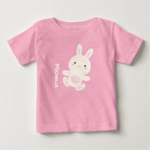 Sweet Adorable Cute Bunny Rabbit Custom Name Baby T-Shirt
