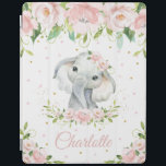Sweet Adorable Elephant Pastel Blush Pink Floral iPad Cover<br><div class="desc">(c) The Happy Cat Studio</div>