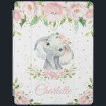 Sweet Adorable Elephant Pastel Blush Pink Floral iPad Cover<br><div class="desc">(c) The Happy Cat Studio</div>