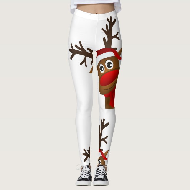 **SWEET ADORABLE REINDEER** CHRISTMAS LEGGINGS (Front)