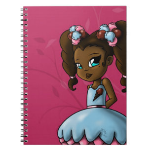 Sweet African American Girl and Ice Cream Notebook