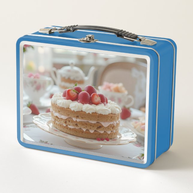 Sweet Afternoon Tea Time Metal Lunch Box (Front)
