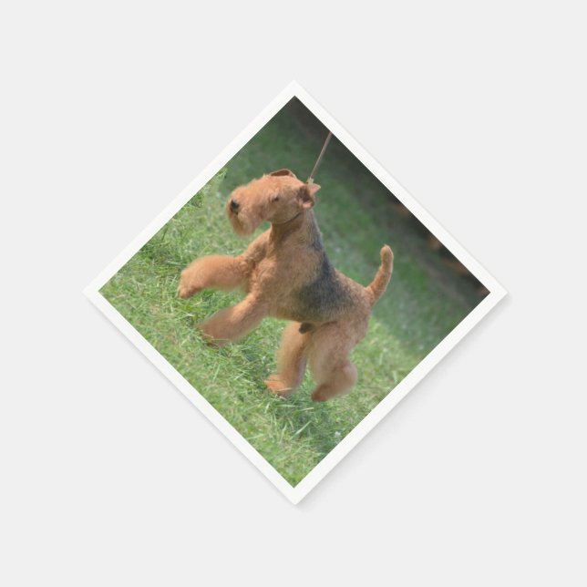 Sweet Airdale Terrier Napkin (Corner)