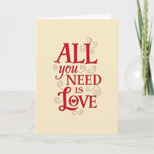 Sweet All You Need Is Love Card (Front)