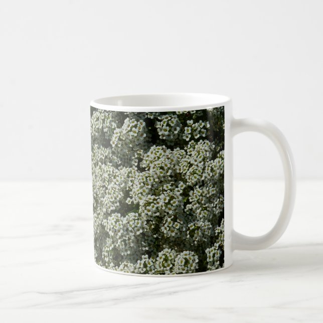 Sweet Alyssum Flowers White Floral Coffee Mug (Right)