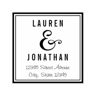 Sweet Ampersand Personalized Rubber Stamp