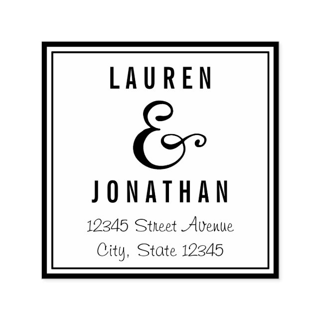 Sweet Ampersand Personalized Rubber Stamp (Design)