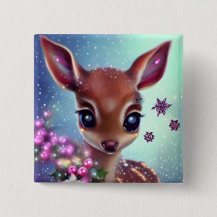 Sweet and Adorable Baby Deer 2 Inch Square Button