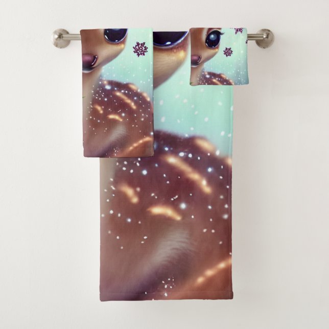 Sweet and Adorable Baby Deer Bath Towel Set (Insitu)