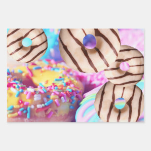 Sweet and Colorful Rainbow Donut Gift Wrap