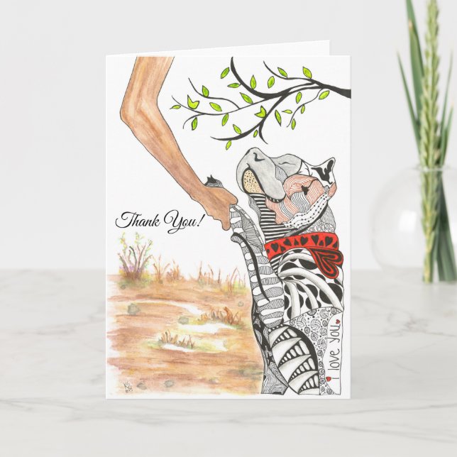 Sweet and Colourful Pit Bull Greeting Card (Front)