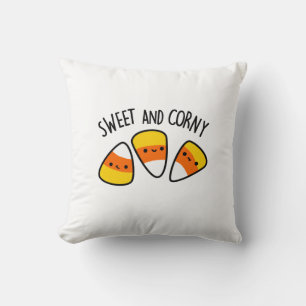 Sweet And Corny Funny Corn Kernels Pun  Throw Pillow