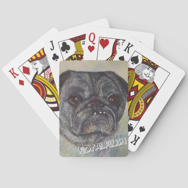 SWEET AND CUTE PUG PLAYING CARDS (Back)