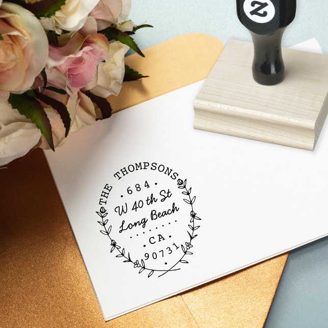 Sweet and Elegant Home Laurels Return Address Rubber Stamp (Creator Uploaded)