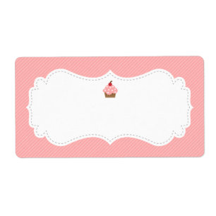 Sweet and Elegant Pink Cupcake Label