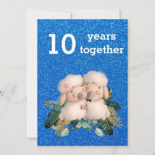 sweet and loving design anniversary phrase  invitation