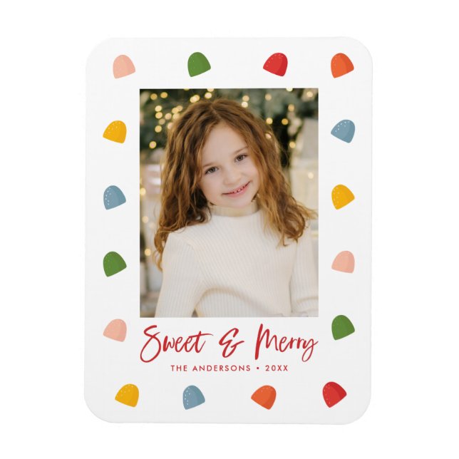 Sweet and Merry Gumdrops Photo Magnet (Vertical)
