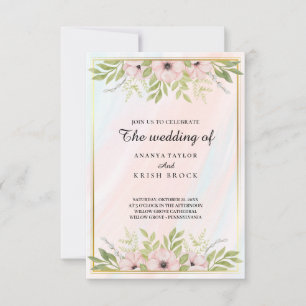 Sweet and Pink Floral Wedding  Invitation