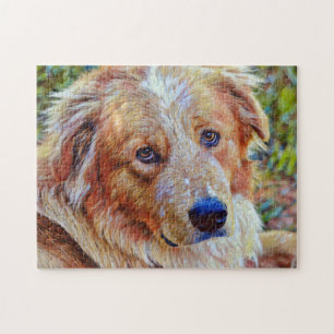 Sweet and Pretty Mixed Breed Dog Art Puzzle