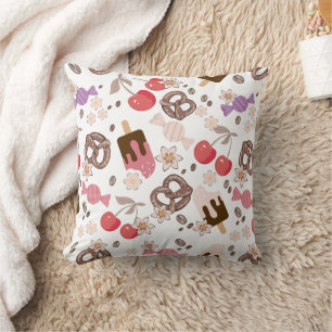 Sweet and Salty Treats Pattern Throw Pillow