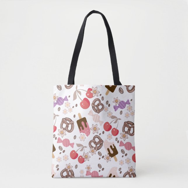 Sweet and Salty Treats Pattern Tote Bag (Front)