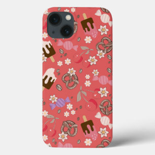 Sweet and Salty Treats Red Pattern iPhone 13 Case