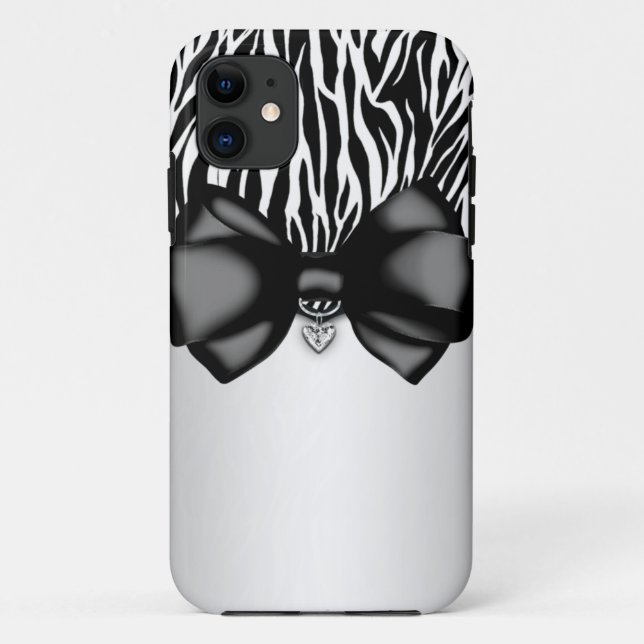 Sweet and Sassy Bowed Zebra Print Case (Back)