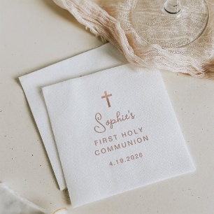 Sweet and Simple Rose Gold First Holy Communion Napkin