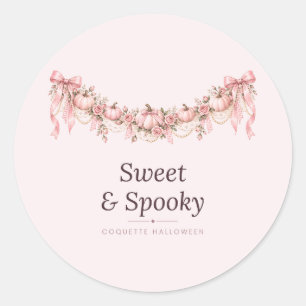 Sweet and Spooky Coquette Pumpkin Garland Stickers