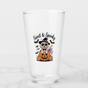 Sweet and Spooky Dog Halloween Glass
