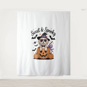 Sweet and Spooky Dog Halloween Tapestry