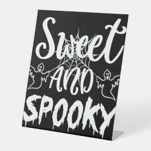 Sweet and spooky pedestal sign