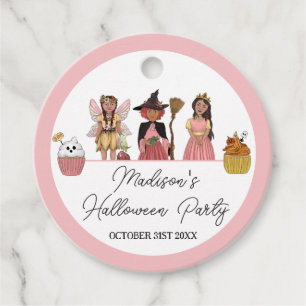 Sweet and Spooky Pink Halloween Costume Party  Favour Tags
