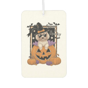 Sweet and Spooky Poodle and Pumpkin Air Freshener