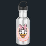 Sweet and Sunny Daisy Duck Portrait 532 Ml Water Bottle<br><div class="desc">Brighten up your everyday essentials with this adorable and charming Daisy Duck portrait! Featuring a happy, wide-eyed expression and a signature oversized bow, this design is housed in a clean circular frame with a playful yellow and pink striped background. The soft, hand-drawn linework and warm pastel palette give this artwork...</div>