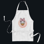 Sweet and Sunny Daisy Duck Portrait Standard Apron<br><div class="desc">Brighten up your everyday essentials with this adorable and charming Daisy Duck portrait! Featuring a happy, wide-eyed expression and a signature oversized bow, this design is housed in a clean circular frame with a playful yellow and pink striped background. The soft, hand-drawn linework and warm pastel palette give this artwork...</div>