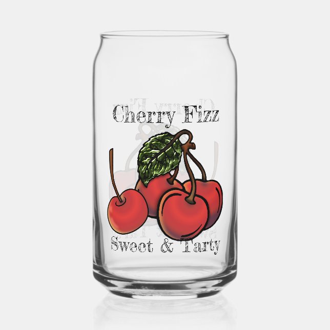 Sweet and Tarty Cherry Fizz Personalized Can Glass (Front)