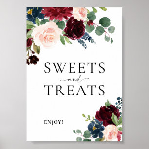 Sweet and Treats Boho Floral Wedding Sign