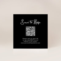 Sweet and Whimsical Black | RSVP with QR Code
