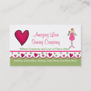 Sweet Angel and Hearts Custom Business Card 2
