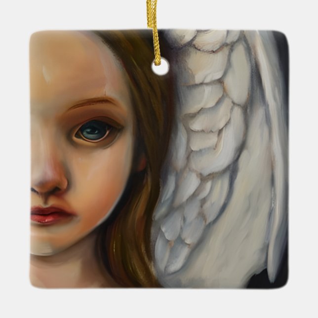 Sweet Angel Girl  Ceramic Ornament (Front)