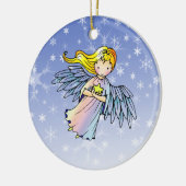 Sweet Angel Holding Star Christmas Ornament (Left)