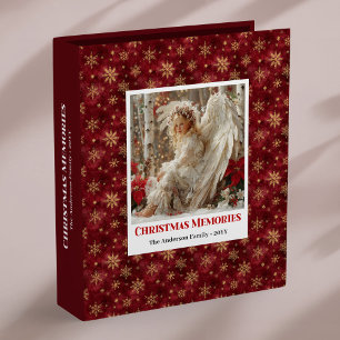 Sweet Angel Poinsettia Red Gold Christmas Album Binder