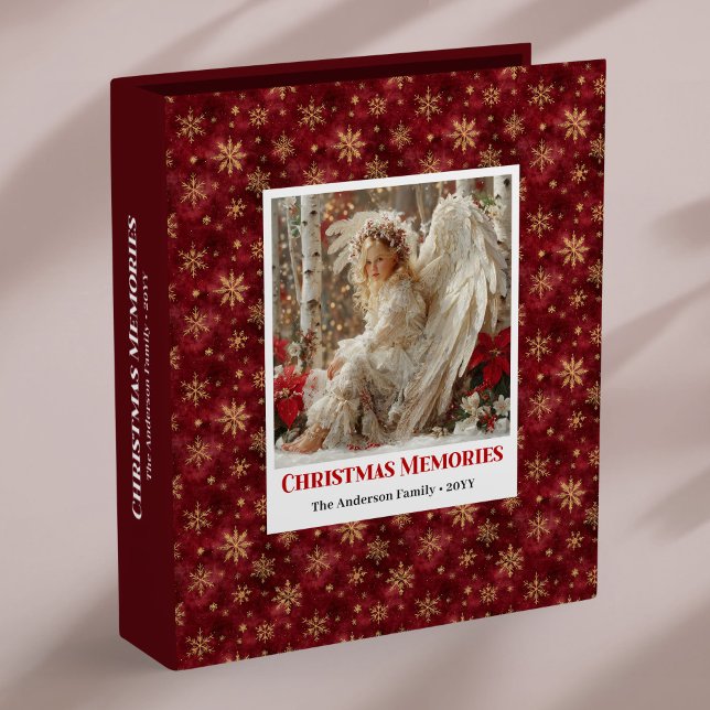 Sweet Angel Poinsettia Red Gold Christmas Album Binder (Sweet Angel Poinsettia Red Gold Christmas Ring Binder

)