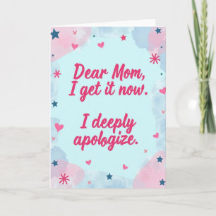 Sweet Apology Hearts Mothers Day Card