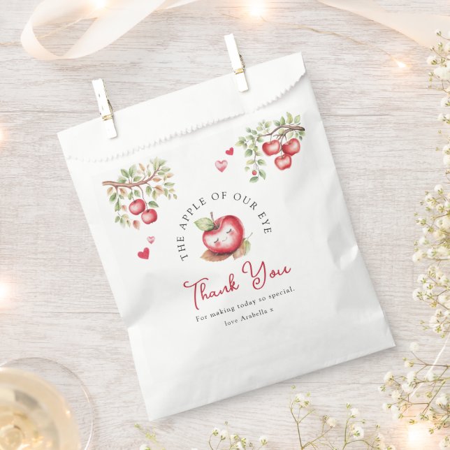Sweet Apple Of Our Eye Baby Shower Favour Bag (Clipped)