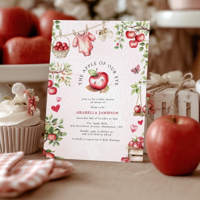 Sweet Apple Of Our Eye Baby Shower Invitation (Creator Uploaded)