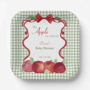Sweet Apple Of Our Eye Baby Shower Invitation Paper Plate